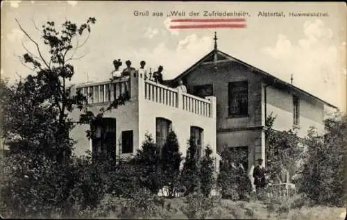 Ak Hamburg Wandsbek Hummelsbüttel, Gasthaus Welt der Zufriedenheit, Alstertal