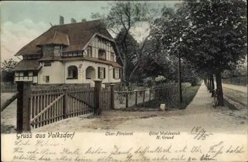 Ak Hamburg Wandsbek Volksdorf, Ober-Försterei, Hotel Waldesruh, Inh. H. Grund