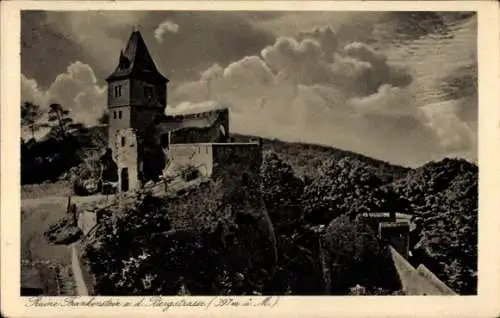 Ak Nieder Beerbach Mühltal im Odenwald, Burg Frankenstein, Ruine, Bergstraße