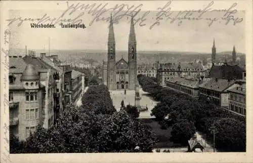 Ak Wiesbaden in Hessen, Luisenplatz, Kirche