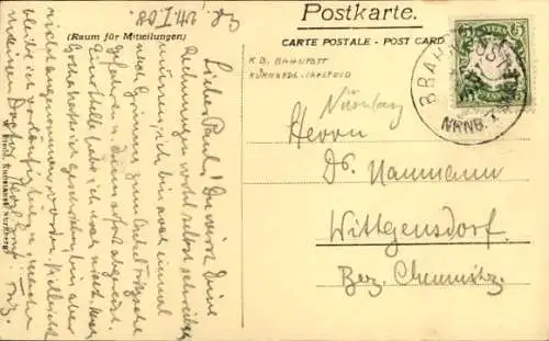 Ak Nürnberg in Mittelfranken, Bahnpost