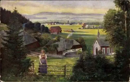 Künstler Ak Hoffmann, H., Hinterzarten im Südschwarzwald, Panorama vom Ort