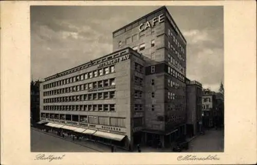 Ak Stuttgart, Mittnachtbau, Café, Königstr. 46 Ecke Büchsenstr.