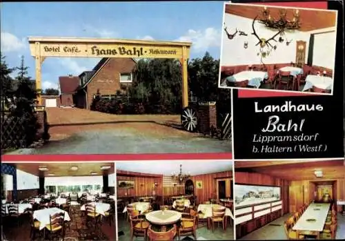 Ak Haltern am See Westfalen, Landhaus Bahl, Gastraum, Außenansicht