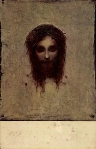 Künstler Ak Jesus mit Dornenkrone, Portrait, Religion