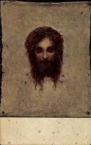 Künstler Ak Jesus mit Dornenkrone, Portrait, Religion