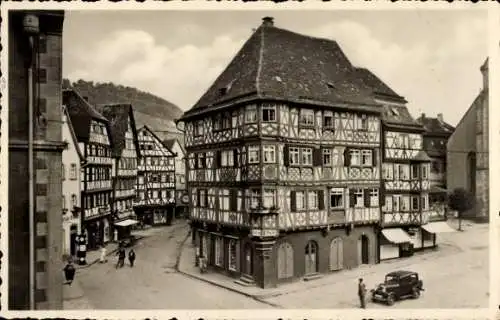 Ak Mosbach im Neckar Odenwald Kreis, Palm'sche Haus, Fachwerkhäuser
