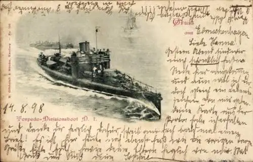 Ak Deutsches Kriegsschiff, Torpedo-Divisionsboot D 7, Kaiserliche Marine