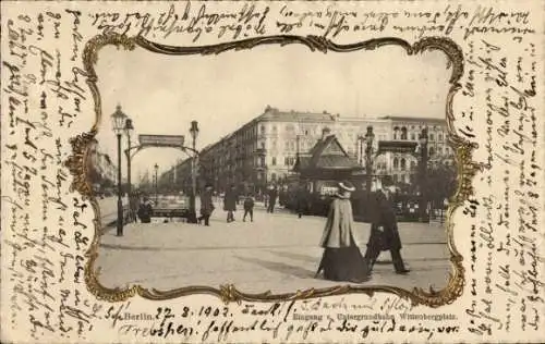 Passepartout Ak Berlin Schöneberg, Wittenbergplatz, Eingang zur Untergrundbahn