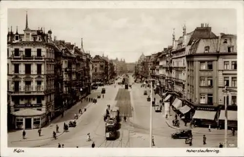 Ak Köln am Rhein, Hohenstaufenring, Straßenbahn