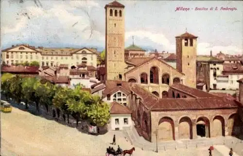 Ak Milano Mailand Lombardia, Sant’Ambrogio Basilika