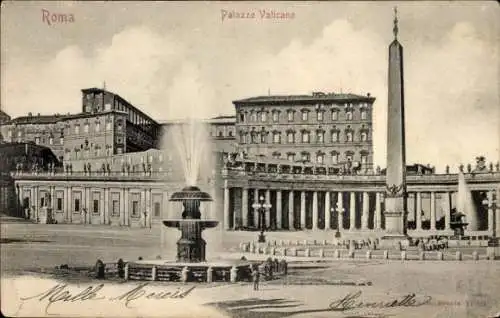 Ak Roma Rom Lazio, Vatikanpalast, Springbrunnen