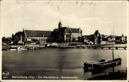 Ak Marienburg Malbork Westpreußen, Marienburg, Wasserseite