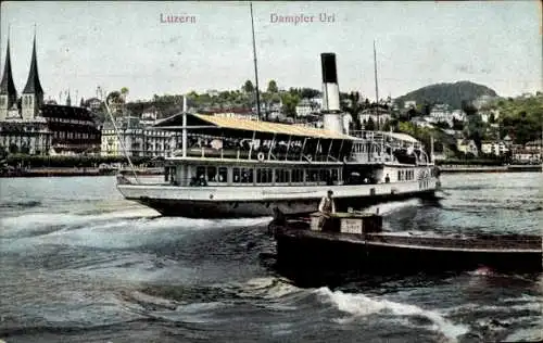 Ak Luzern Stadt Schweiz, Dampfer Uri