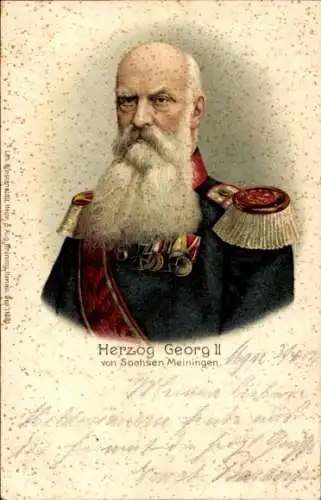 Litho Herzog Georg II von Sachsen-Meiningen, Portrait