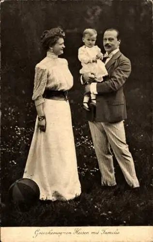 Ak Großherzog Ernst Ludwig von Hessen, Eleonore zu Solms-Hohensolms-Lich, Erbgroßherzog Georg