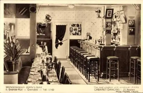 Ak Grenoble Isère, Monseigneur John's Bar, 6 Grande Rue