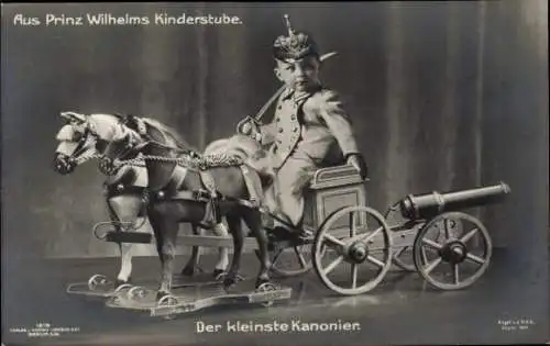 Ak Aus Prinz Wilhelms Kinderstube, der kleinste Kanonier, Gustav Liersch 1819