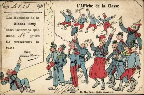 Ak Das Klassenplakat, Hinweis, Klasse 1907