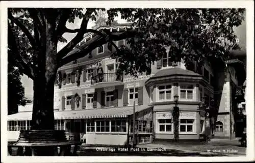 Ak Garmisch Partenkirchen in Oberbayern, Clausings Hotel Post