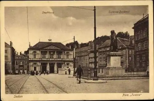Ak Sedan Ardennes, Stadthaus, Turenne-Denkmal, Platz Turenne