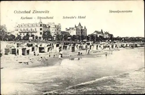 Ak Ostseebad Zinnowitz auf Usedom, Kurhaus, Strandhotel, Schwabe's Hotel