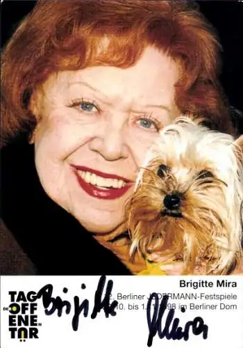 Ak Schauspielerin und Sängerin Brigitte Mira, Portrait, Autogramm