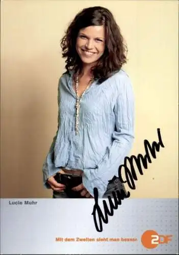Ak Schauspielerin Lucie Muhr, Portrait, ZDF, Autogramm
