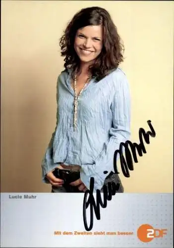 Ak Schauspielerin Lucie Muhr, Portrait, ZDF, Autogramm