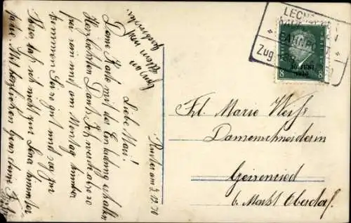 Ak Bahnpoststempel Lech..? Zug 38