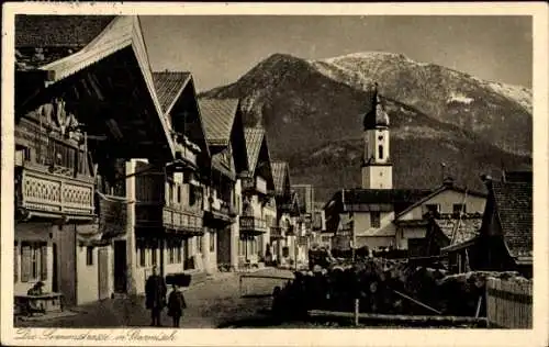Ak Bahnpoststempel Garmisch-München Zug 1366