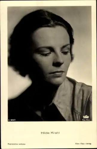 Ak Schauspielerin Hilde Krahl, Portrait, Autogramm