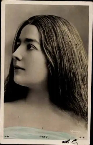 Ak Schauspielerin Ykso, Portrait