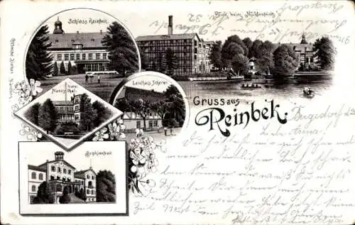 Litho Reinbek Schleswig Holstein, Schloss, Landhaus, Hotel