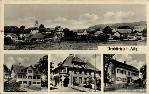 Ak Probstried Dietmannsried im Oberallgäu, Totalansicht, Schule, Gasthof Deutsches Haus