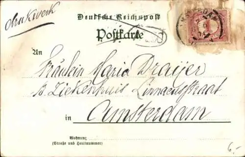 Litho Bonn am Rhein, Rheinbrücke, Marktplatz