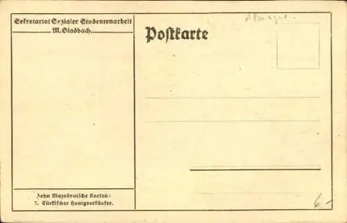 Ak Mazedonien, Türkischer Honigverkäufer, Sekretariat Sozialer Studentenarbeit Mönchengladbach