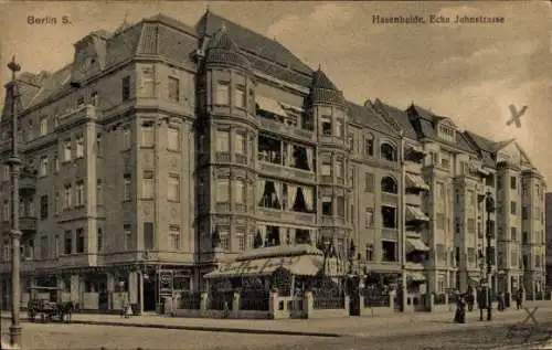 Ak Berlin Kreuzberg, Hasenhaide Ecke Jahnstraße, Kaffeehaus