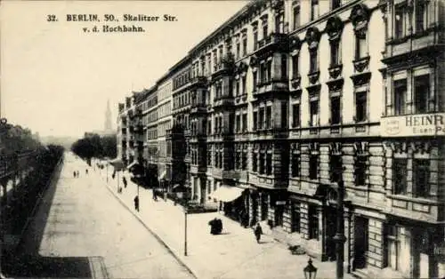 Ak Berlin Kreuzberg, Skalitzer Straße von der Hochbahn aus gesehen