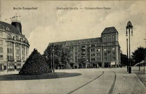 Ak Berlin Tempelhof, Dreibundstraße, Hohenzollern-Corso