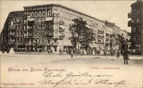 Ak Berlin Kreuzberg, Hasenhaide, Fichtestraße Ecke Urbanstraße