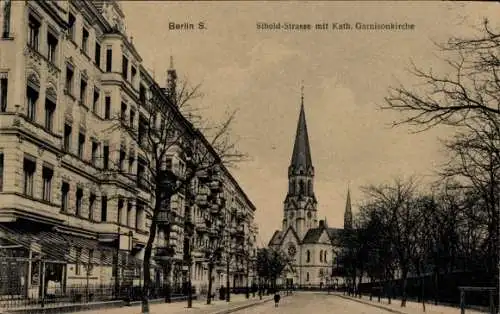 Ak Berlin Neukölln, katholische Garnisonkirche, St. Johannes Basilika, Siboldstraße