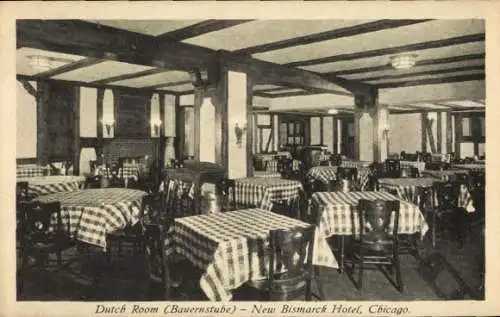 Ak Chicago Illinois USA, New Bismarck-Hotel, Niederländisches Zimmer