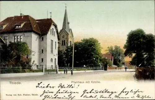 Ak Thiede Salzgitter in Niedersachsen, Pfarrhaus, Kirche