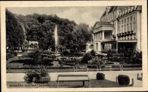 Ak Rogaška Slatina Rohitsch Sauerbrunn Slowenien, Kurhaus, Parkpartie