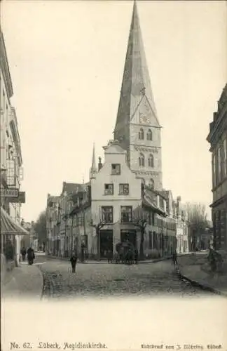 Ak Hansestadt Lübeck, Aegidienkirche, Lichtdruck