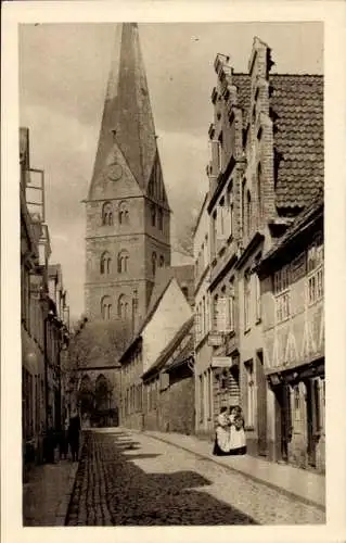 Ak Hansestadt Lübeck, Weberstraße mit Aegidienkirche