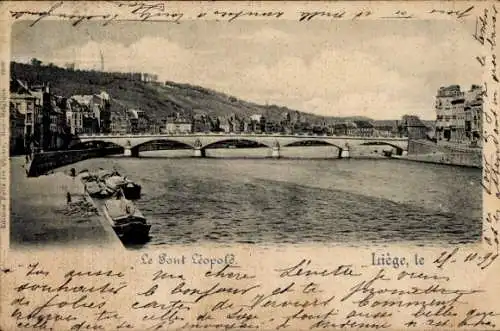 Ak Liège Lüttich Wallonien, Pont Leopold