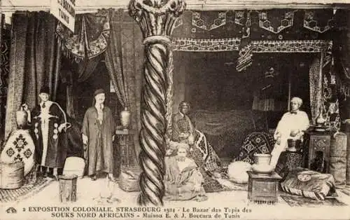 Ak Straßburg Elsass Bas Rhin, Exposition Coloniale, 1924, Le Bazar des Tapis des Souks