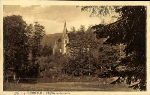 Ak Le Hohwald Elsass Bas Rhin, protestantische Kirche
